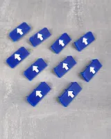 Set of 10 blue needle position markers with white arrows