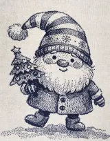 Christmas gnome design knitted in grey double bed jacquard
