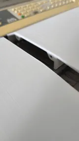 Close-up of the joint between two magnetic cover sections